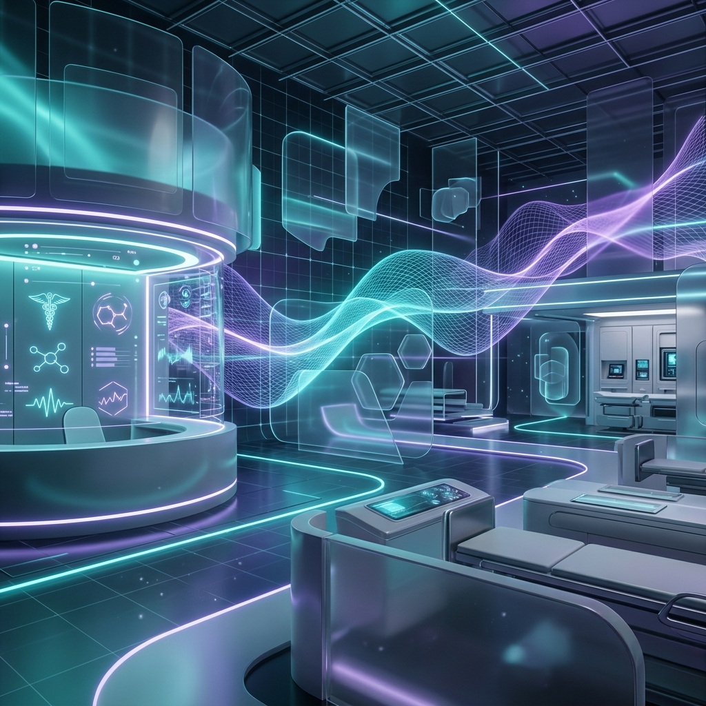 Futuristic medical clinic setup